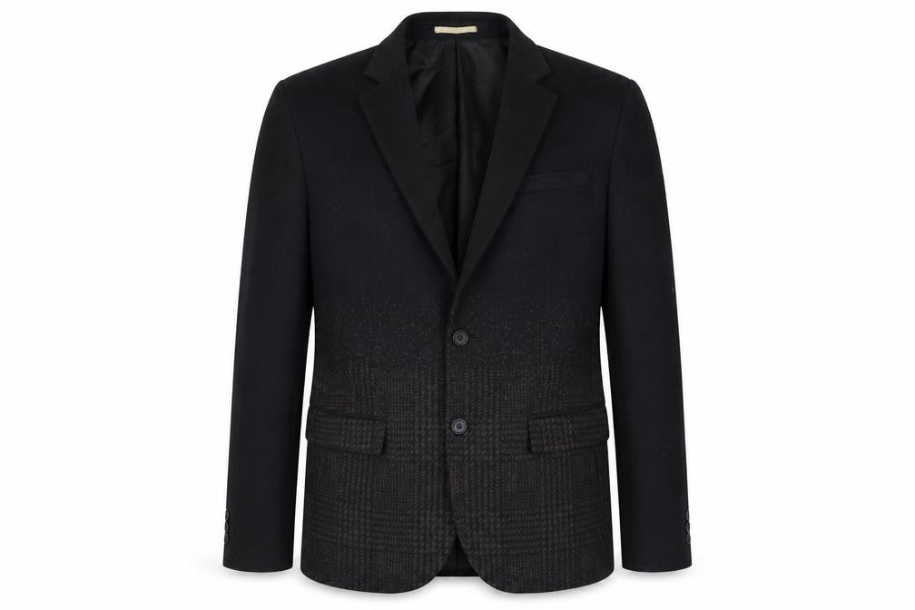 River Island Mens Black Plaid Polyester Jacket Suit Jacket Size M