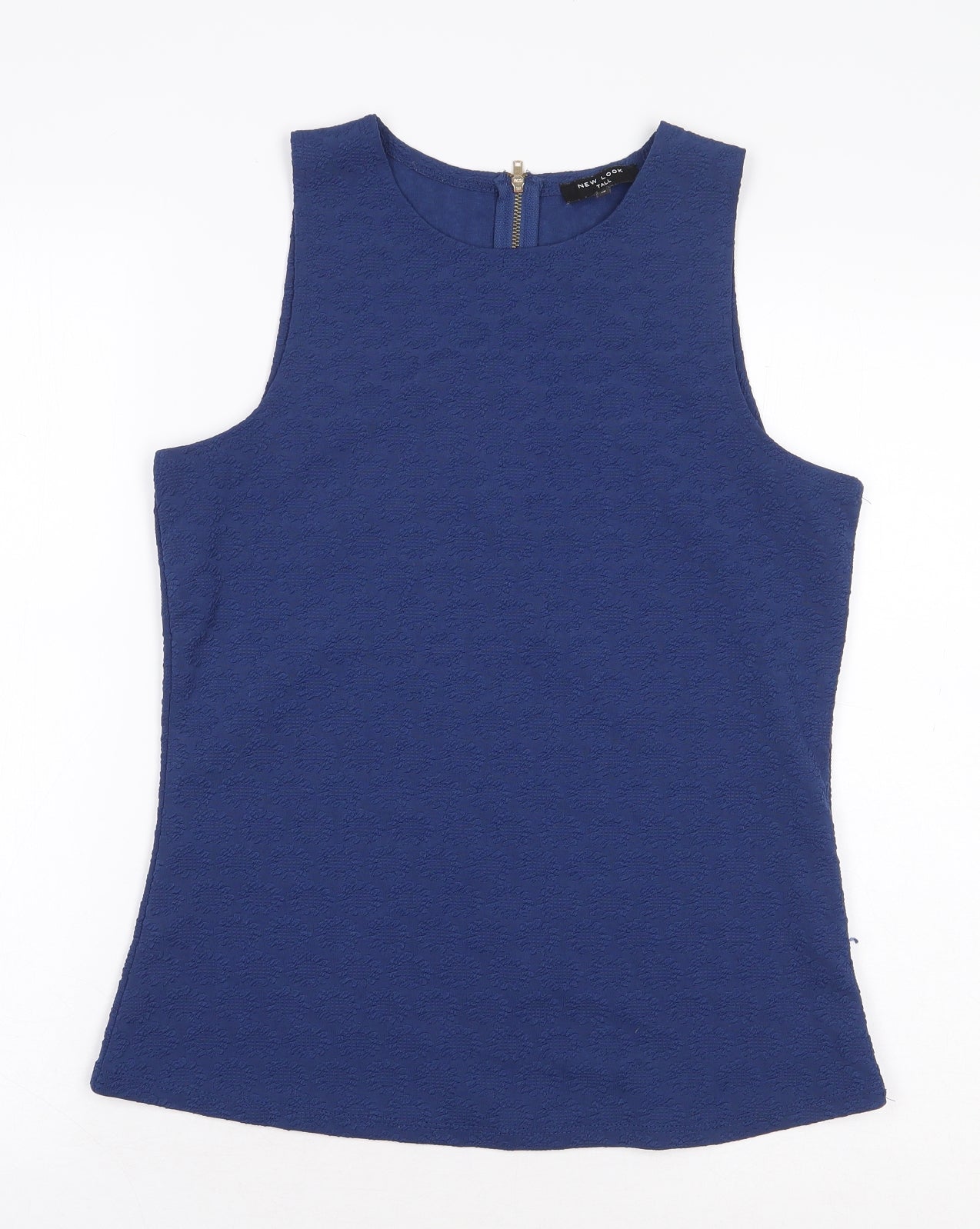 New Look Womens Blue Polyester Basic Blouse Size 12 Round Neck