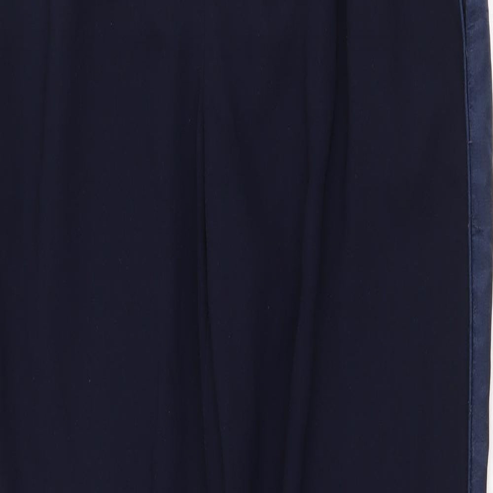 Topshop Womens Blue Polyester Trousers Size 10 L27 in Regular Drawstring