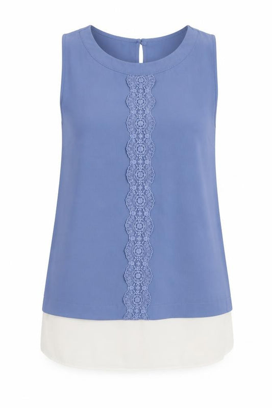 Atmosphere Womens Blue Polyester Basic Blouse Size 10 Round Neck