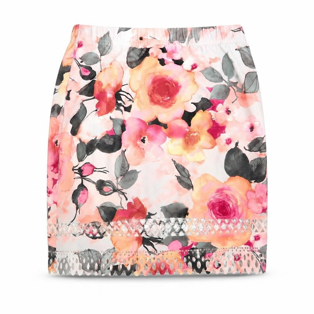 Preworn Womens Multicoloured Floral Polyester Mini Skirt Size M