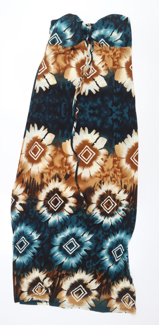 Off The Record Womens Multicoloured Geometric Polyester A-Line Size M Sweetheart Pullover