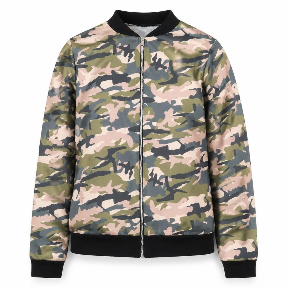 Boohoo Womens Multicoloured Camouflage Jacket Size 12 Zip
