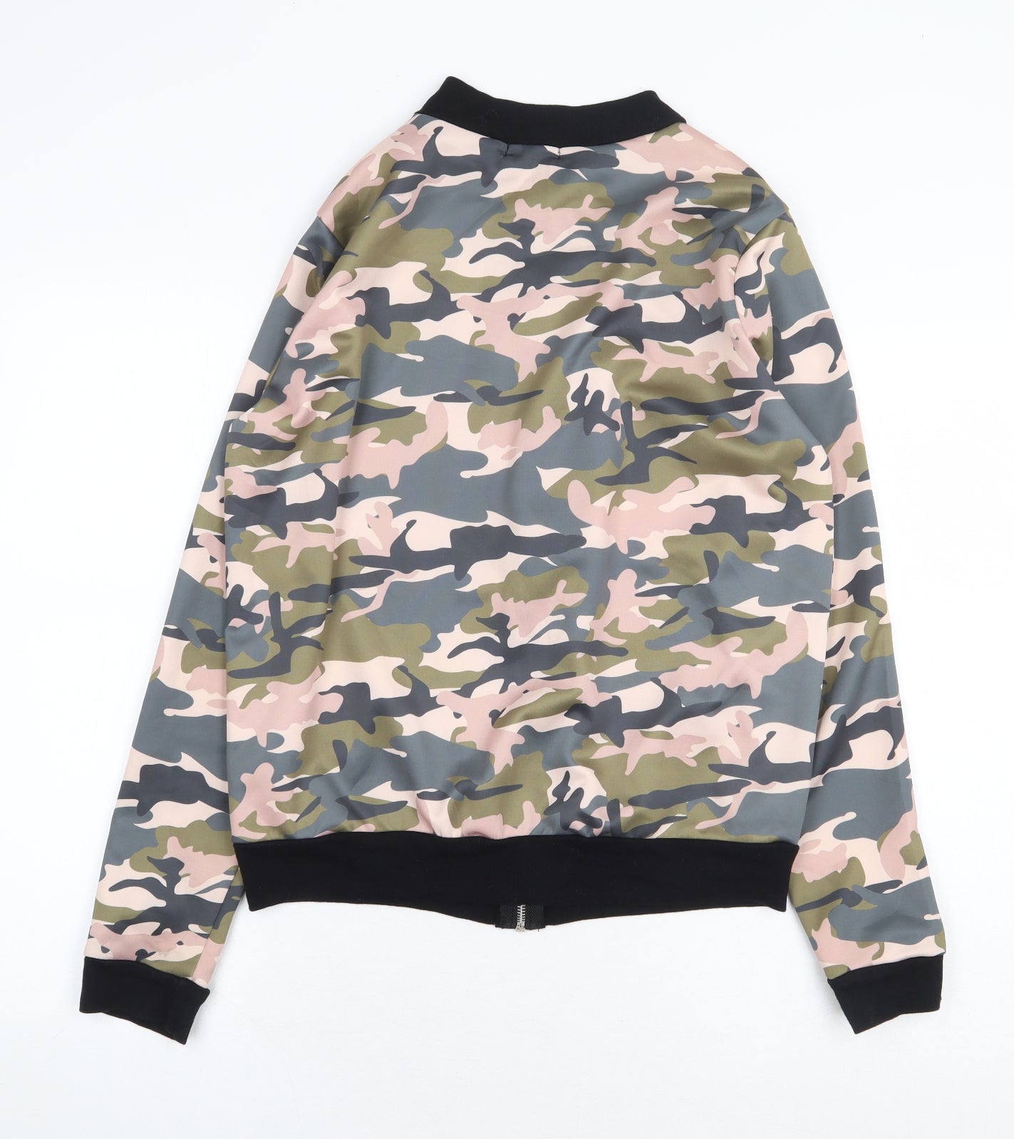Boohoo Womens Multicoloured Camouflage Jacket Size 12 Zip