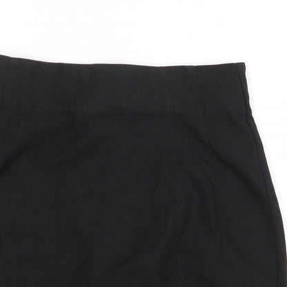 RESERVED Womens Black Polyester Mini Skirt Size 6 Zip