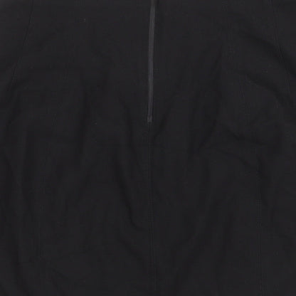 RESERVED Womens Black Polyester Mini Skirt Size 6 Zip