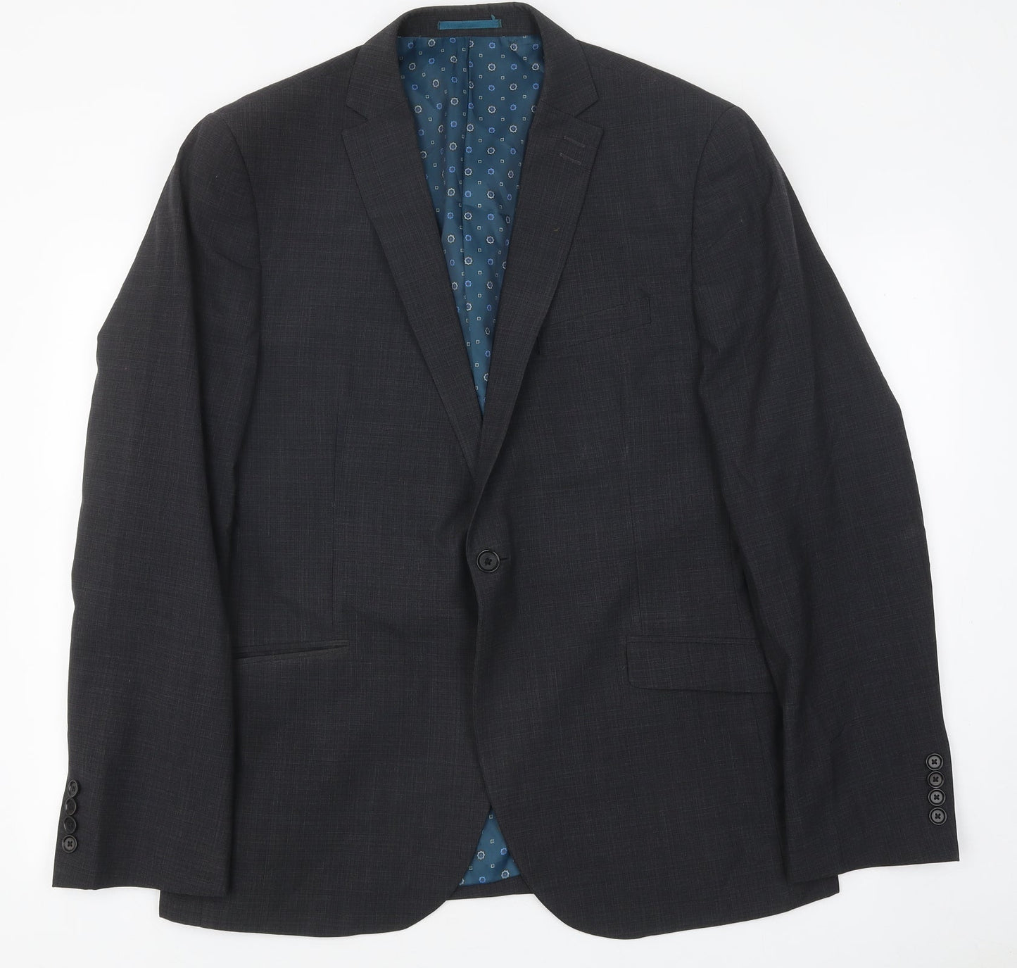 NEXT Mens Grey Polyester Jacket Suit Jacket Size 42