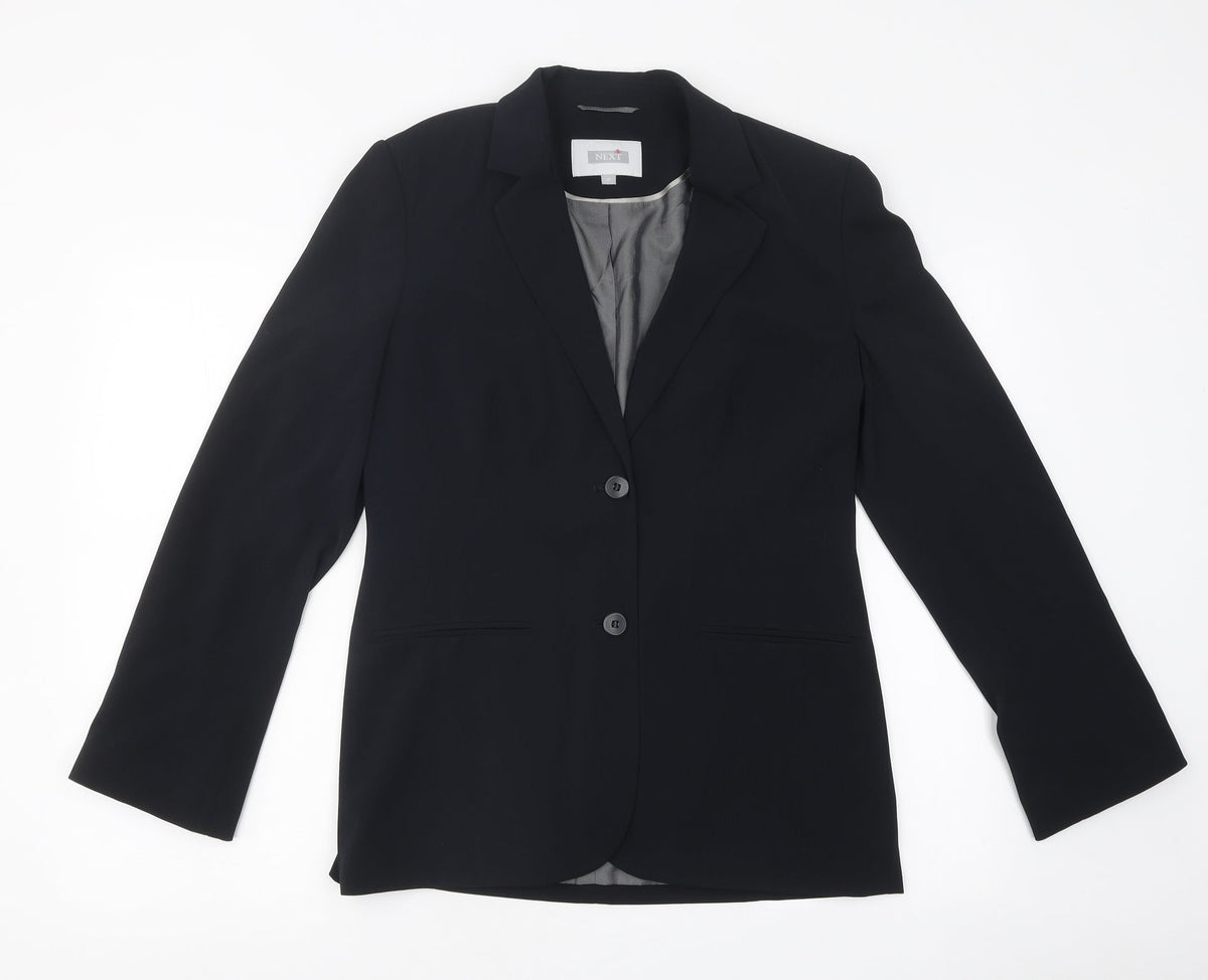 NEXT Womens Black Polyurethane Jacket Suit Jacket Size 10