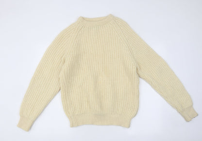 Next Womens Beige Round Neck Acrylic Pullover Jumper Size M