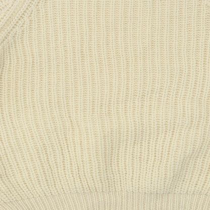 Next Womens Beige Round Neck Acrylic Pullover Jumper Size M