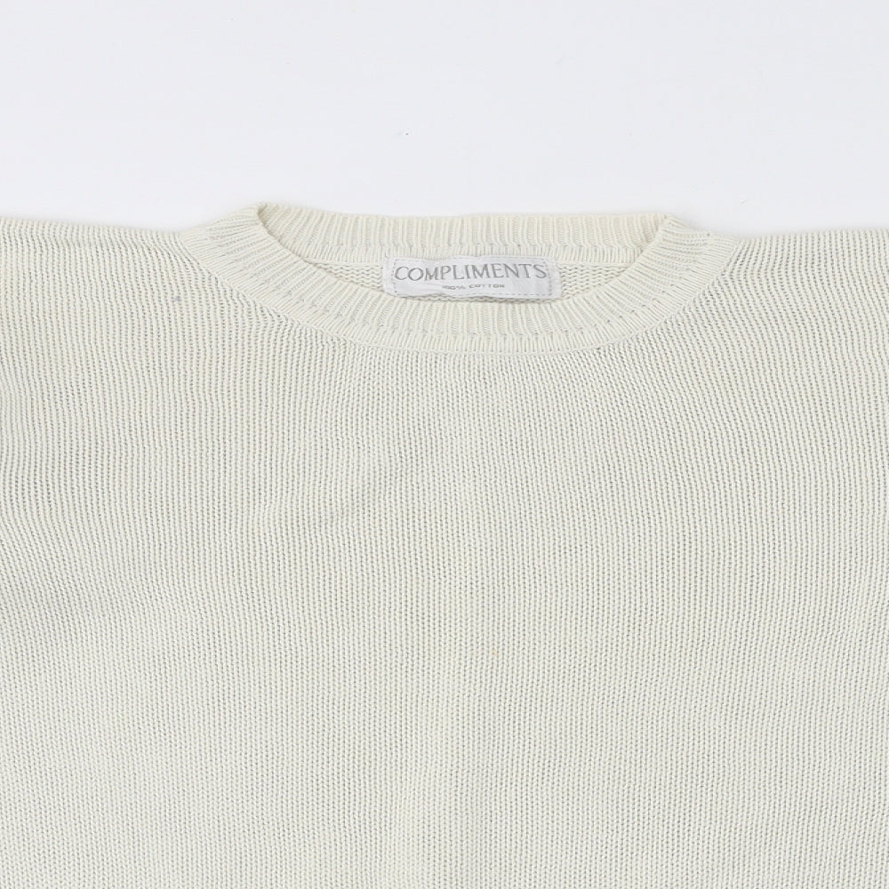 COMPLIMENTS Womens Purple Crew Neck Cotton Pullover Jumper Size S