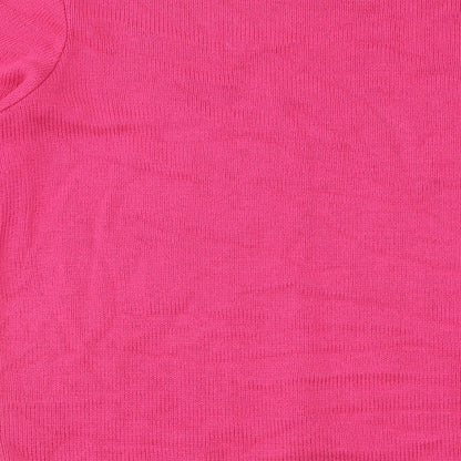 Damart Womens Pink Round Neck Cotton Pullover Jumper Size 14