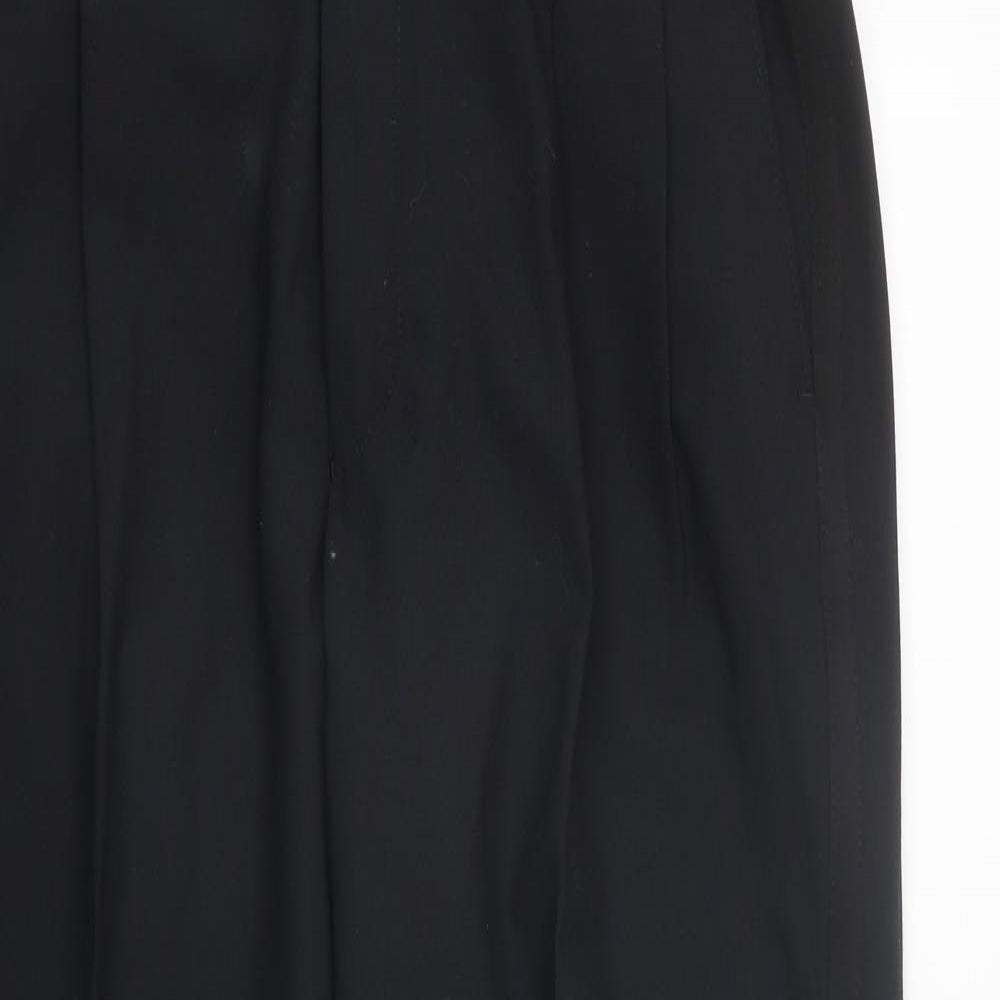 Marks and Spencer Womens Black Polyester Dress Pants Trousers Size 34 in L31 in Regular Zip