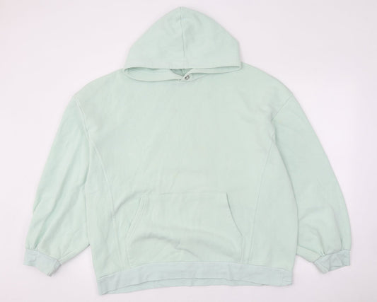 Topshop Womens Green Cotton Pullover Hoodie Size M Pullover
