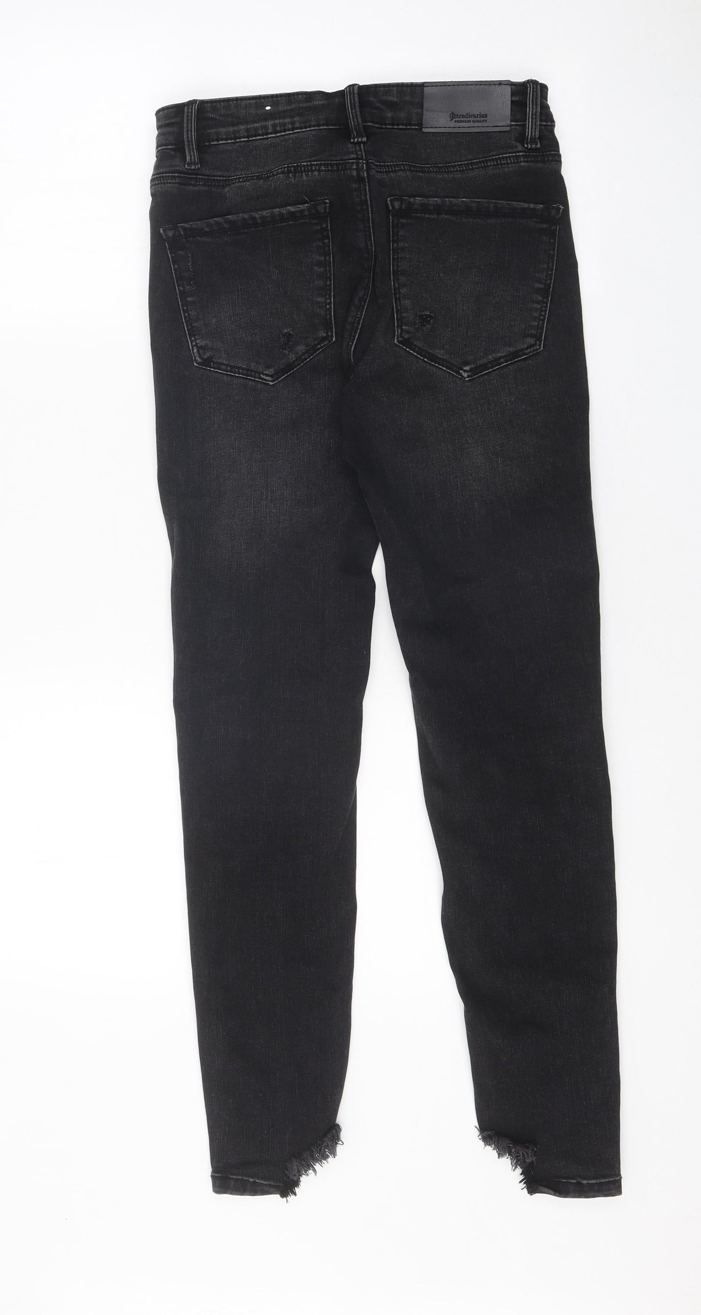 Stradivarius Womens Black Cotton Skinny Jeans Size 6 L28 in Regular Zip