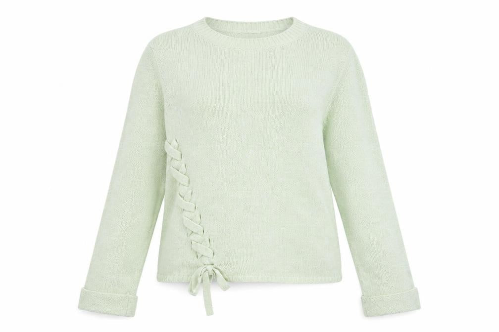George Womens Green Round Neck Acrylic Pullover Jumper Size 12
