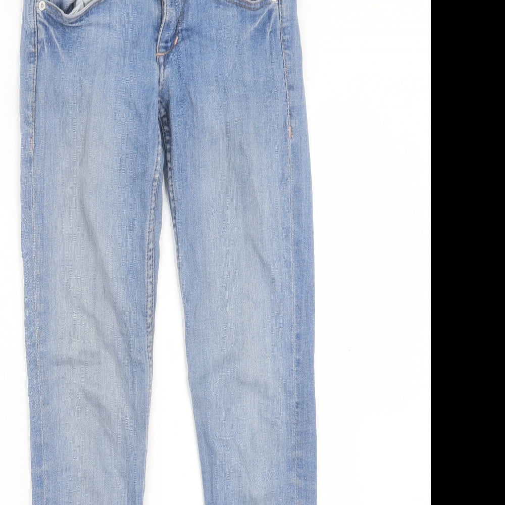 H&M Womens Blue Cotton Skinny Jeans Size 26 in L30 in Regular Button
