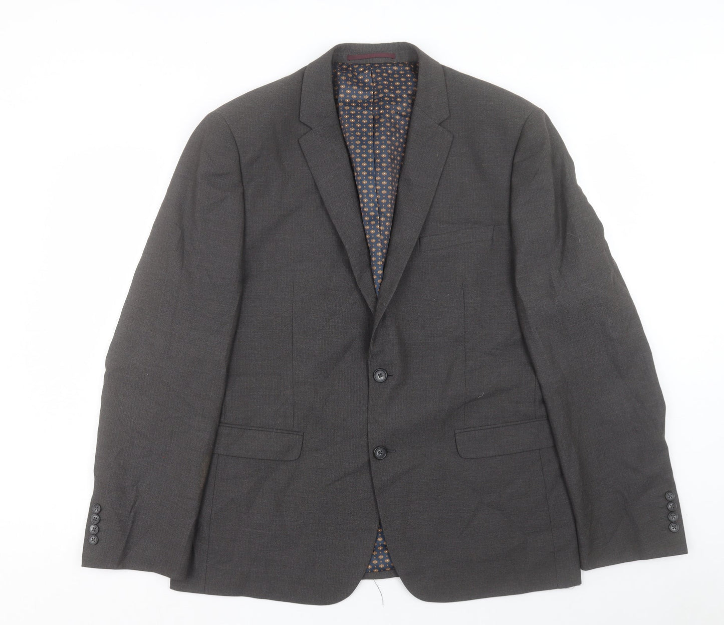 NEXT Mens Grey Polyester Jacket Suit Jacket Size 44