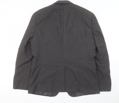 Next Mens Grey Polyester Jacket Suit Jacket Size 44