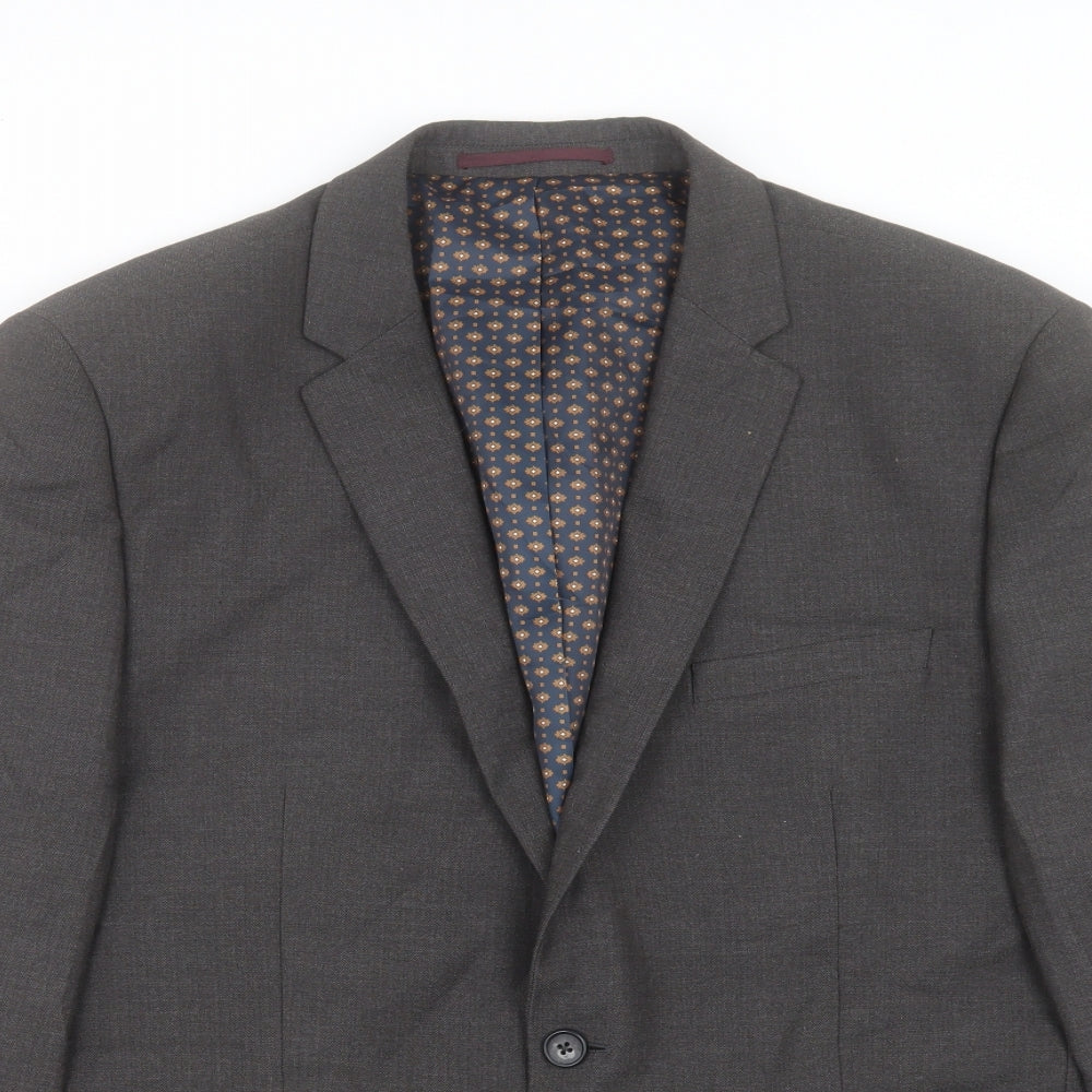 NEXT Mens Grey Polyester Jacket Suit Jacket Size 44