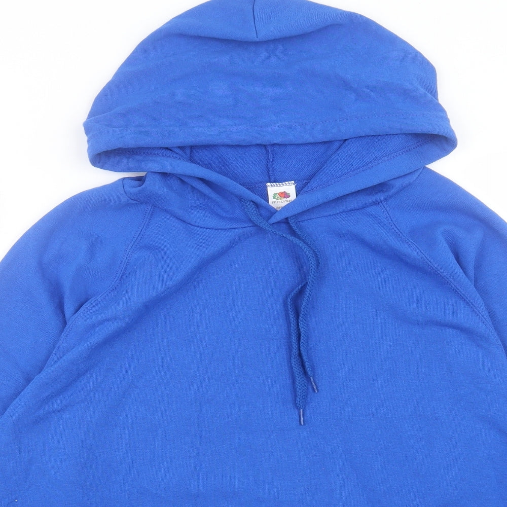 Fruit of the Loom Mens Blue Cotton Pullover Hoodie Size M