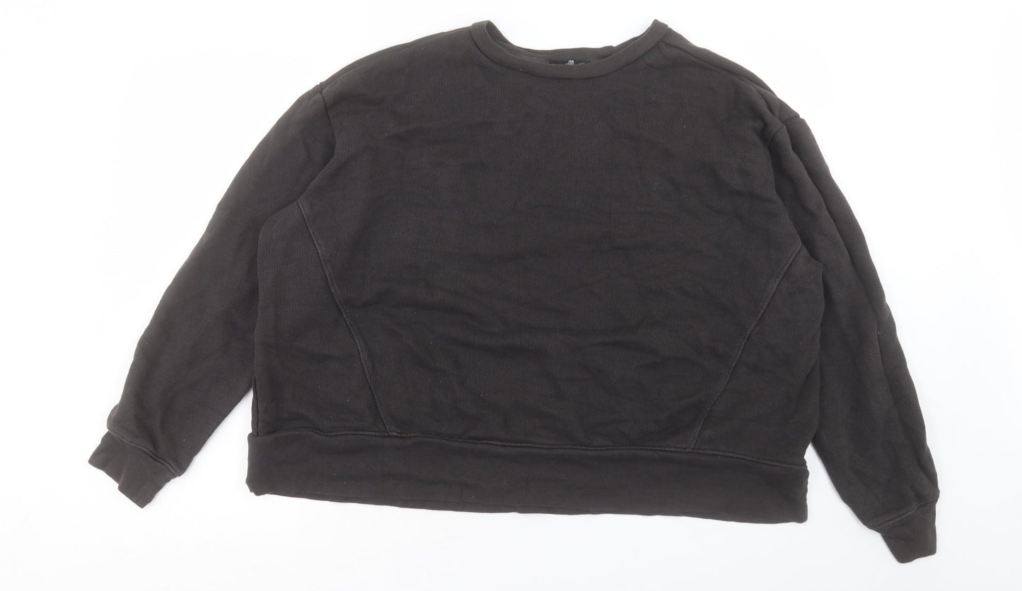 Zara Womens Black Cotton Pullover Sweatshirt Size L Pullover