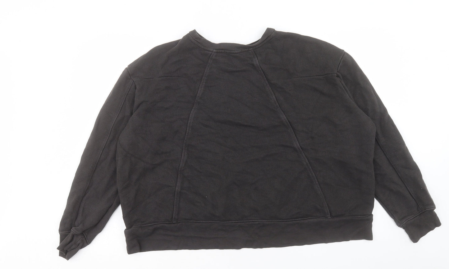 Zara Womens Black Cotton Pullover Sweatshirt Size L Pullover