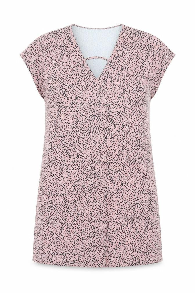 SheIn Womens Pink Geometric Polyester Shift Size S V-Neck Pullover
