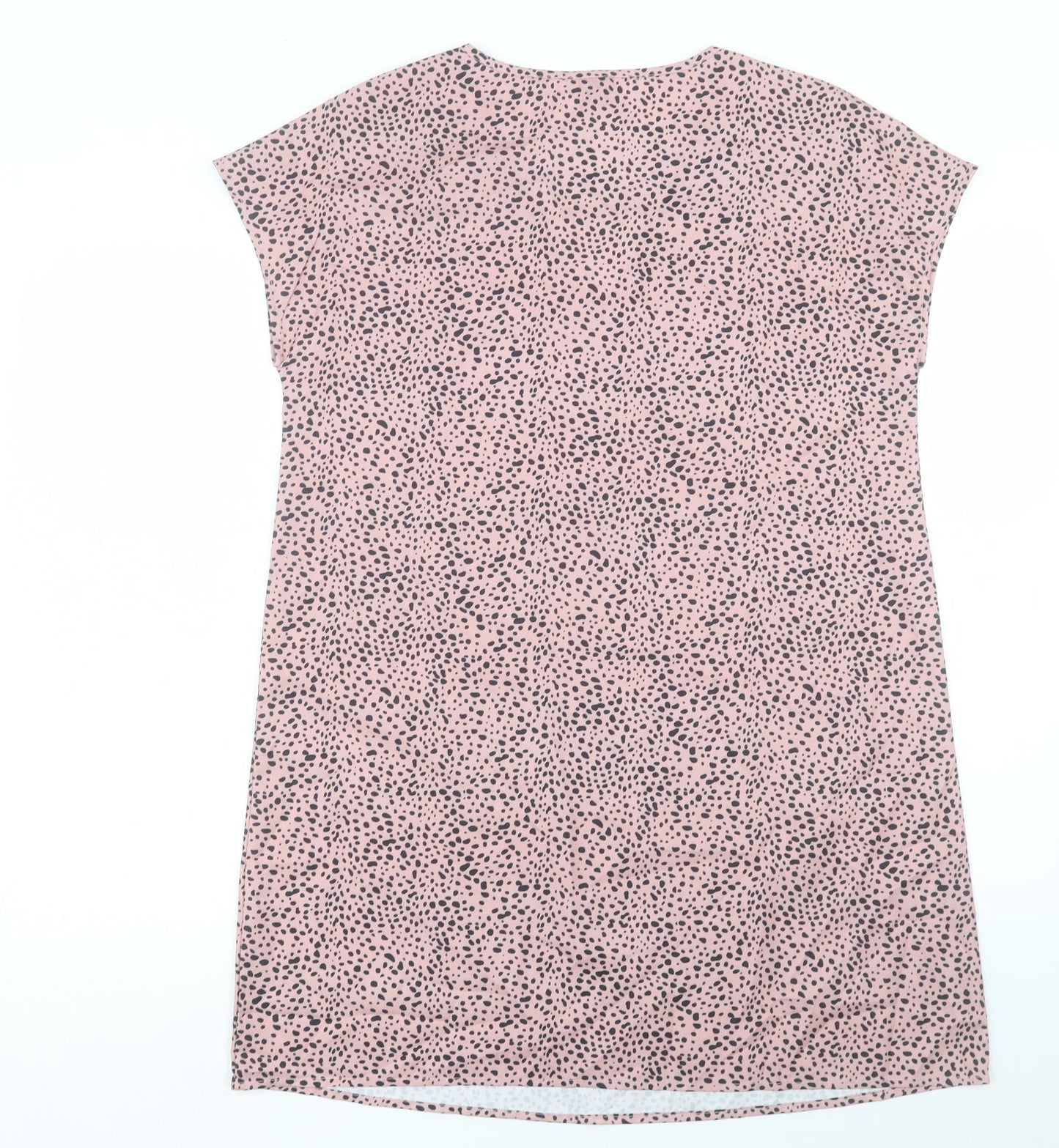 SheIn Womens Pink Geometric Polyester Shift Size S V-Neck Pullover