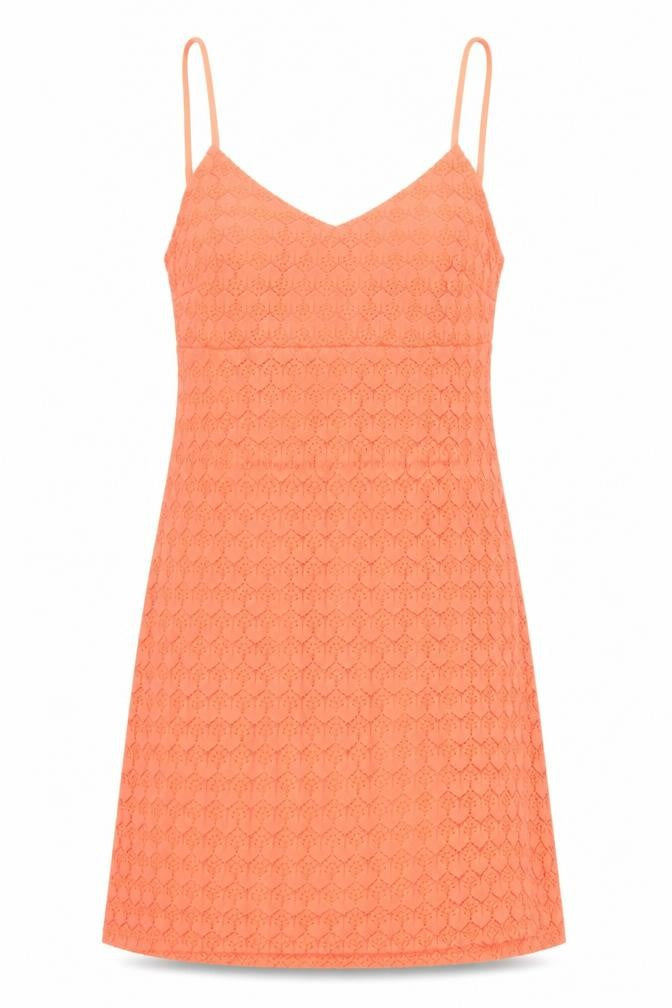 Miss Selfridge Womens Orange Geometric Polyester Tank Dress Size 8 V-Neck Pullover