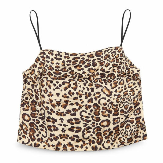 Topshop Womens Multicoloured Animal Print Viscose Camisole Tank Size 10 Square Neck - Cropped