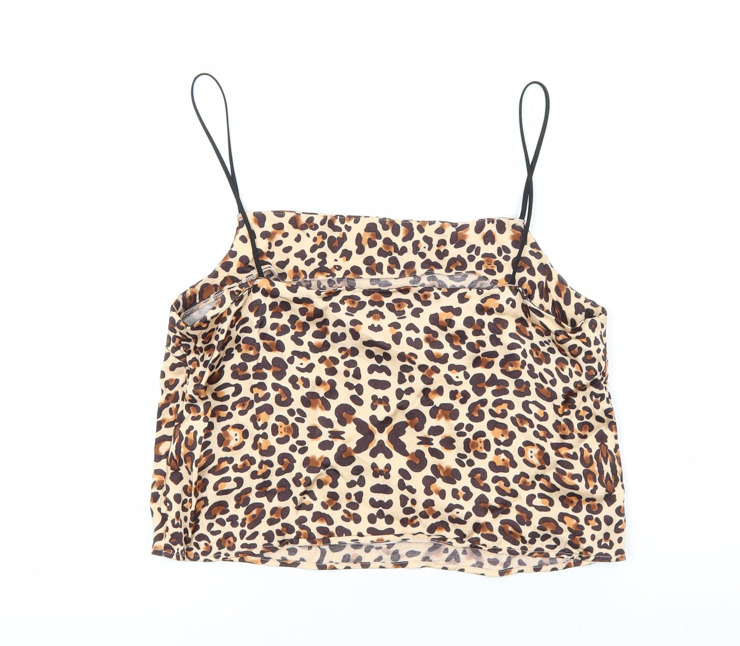 Topshop Womens Multicoloured Animal Print Viscose Camisole Tank Size 10 Square Neck - Cropped