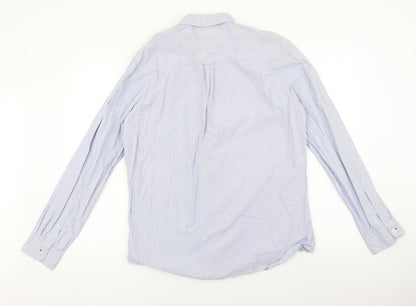 Next Mens Multicoloured Striped Cotton Button-Up Size L Collared Button
