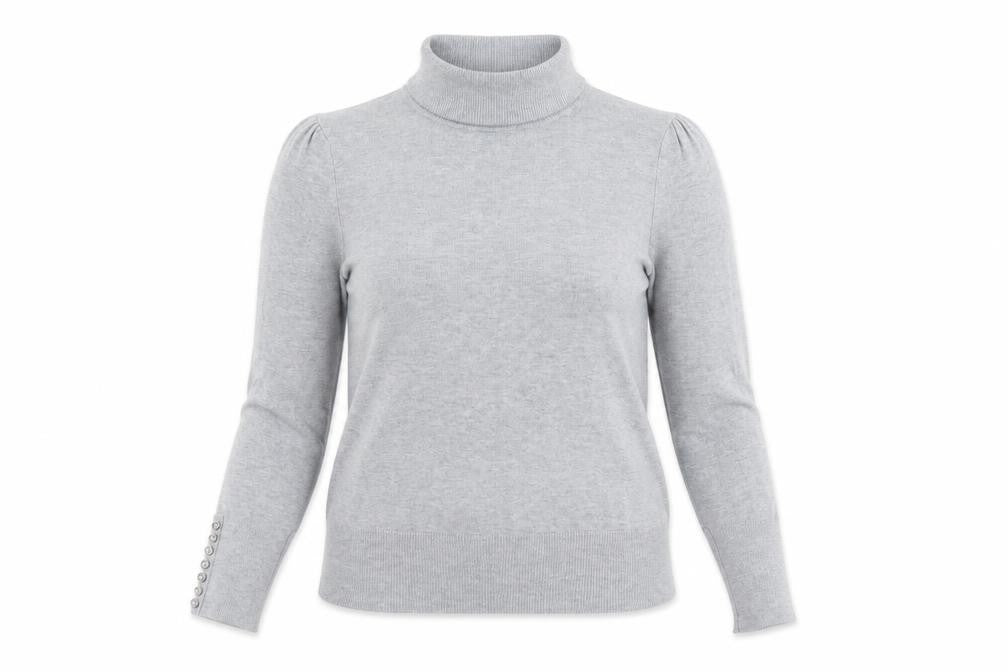 Wallis Womens Grey Roll Neck Viscose Pullover Jumper Size 12