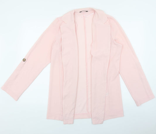 Select Womens Pink V-Neck Polyester Cardigan Jumper Size 10