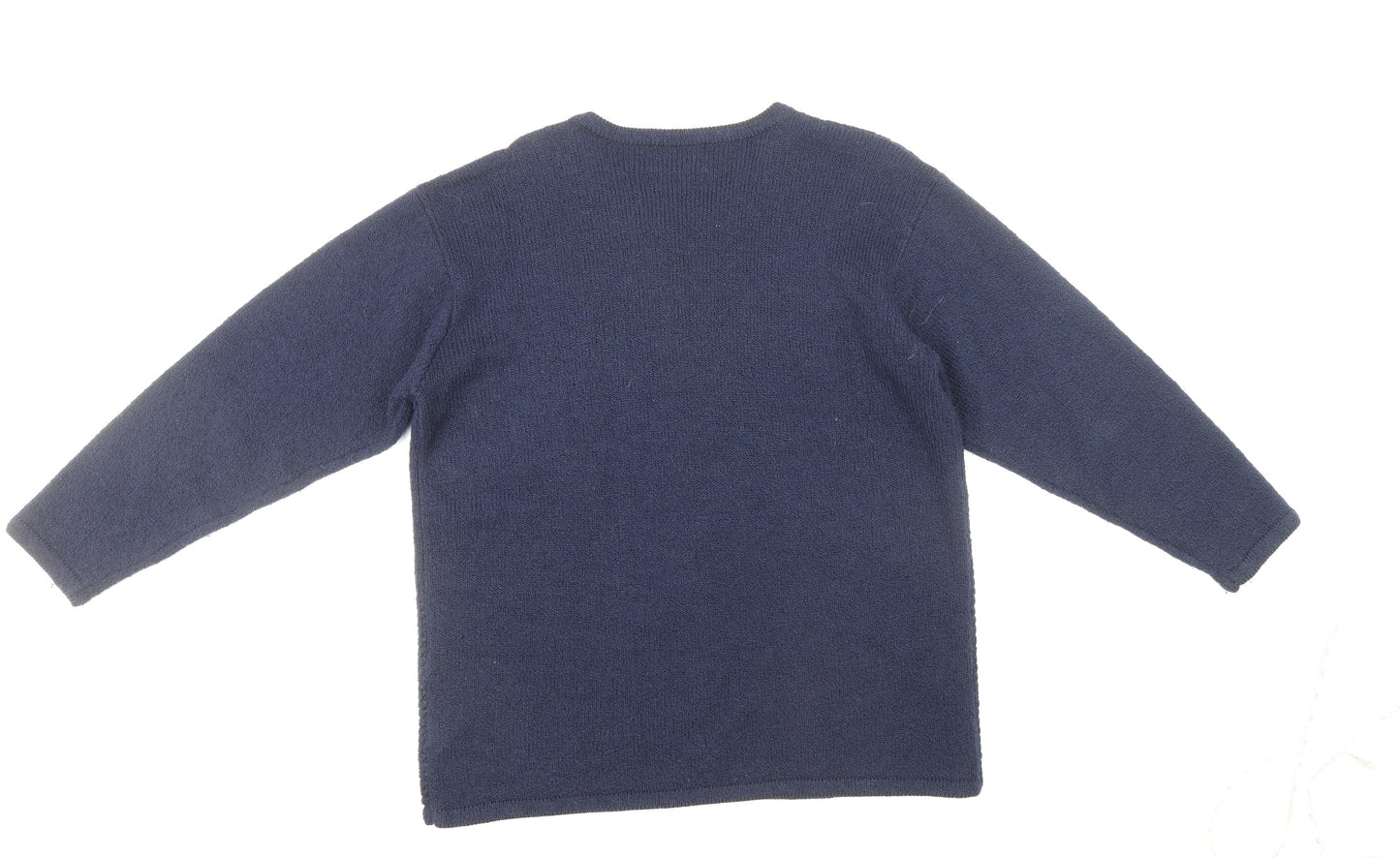Fay Louise Womens Blue Round Neck Acrylic Pullover Jumper One Size
