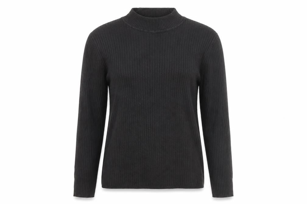 Primark Womens Black Mock Neck Viscose Pullover Jumper Size M