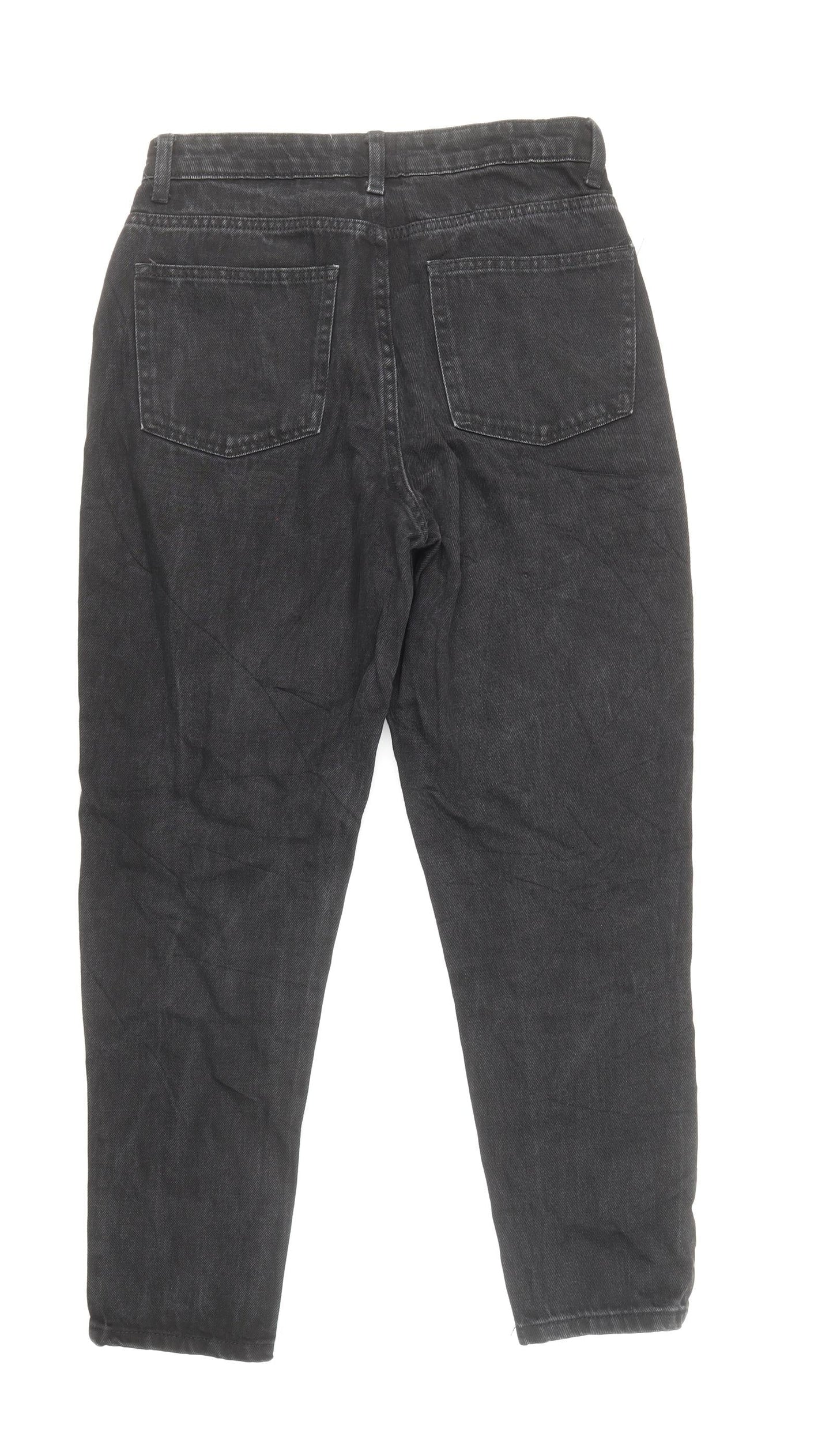 Denim & Co. Womens Black Cotton Straight Jeans Size 10 L27 in Regular Zip