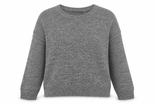 Brave Soul Womens Grey Round Neck Acrylic Pullover Jumper Size L