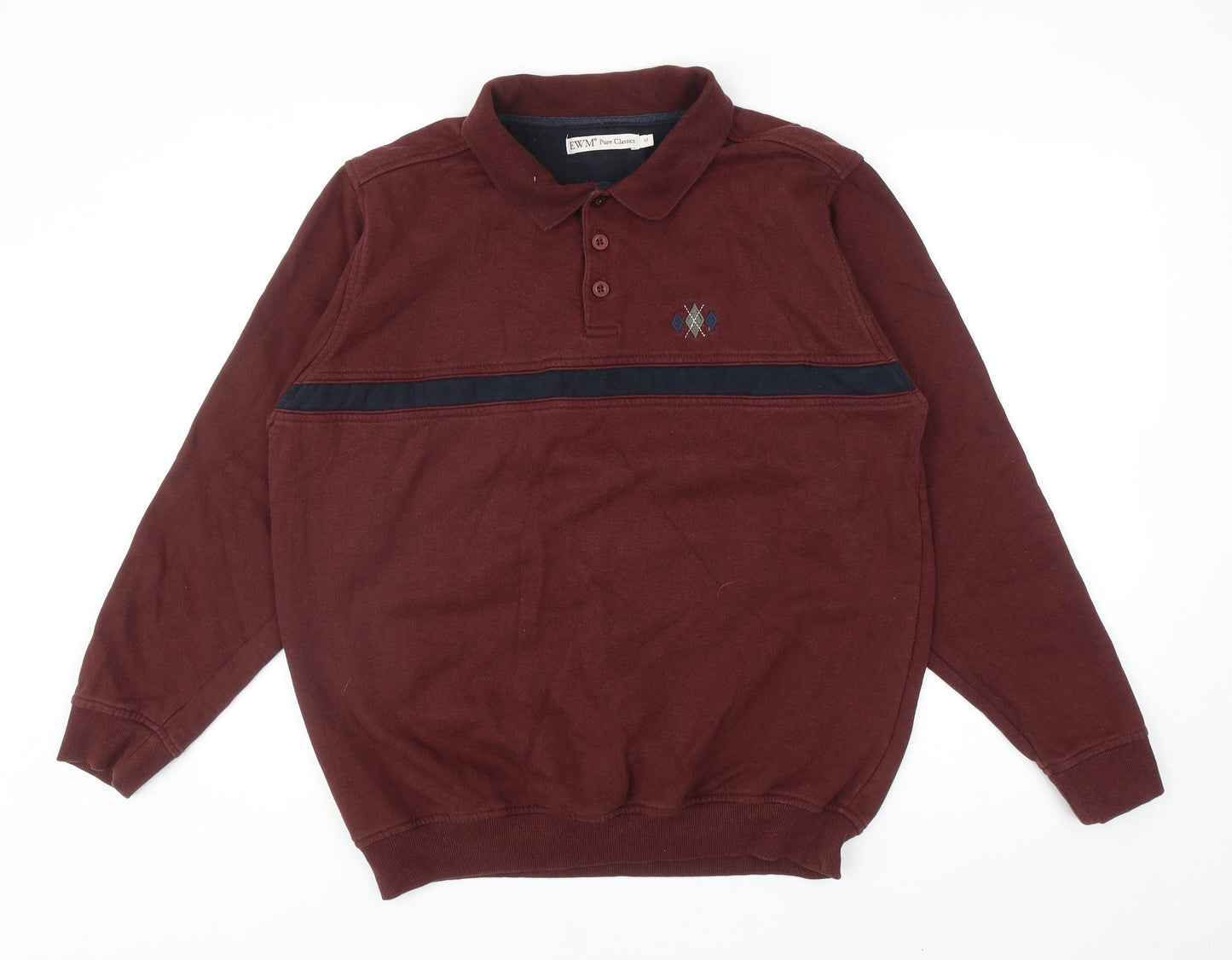 EWM Mens Red Cotton Pullover Sweatshirt Size M