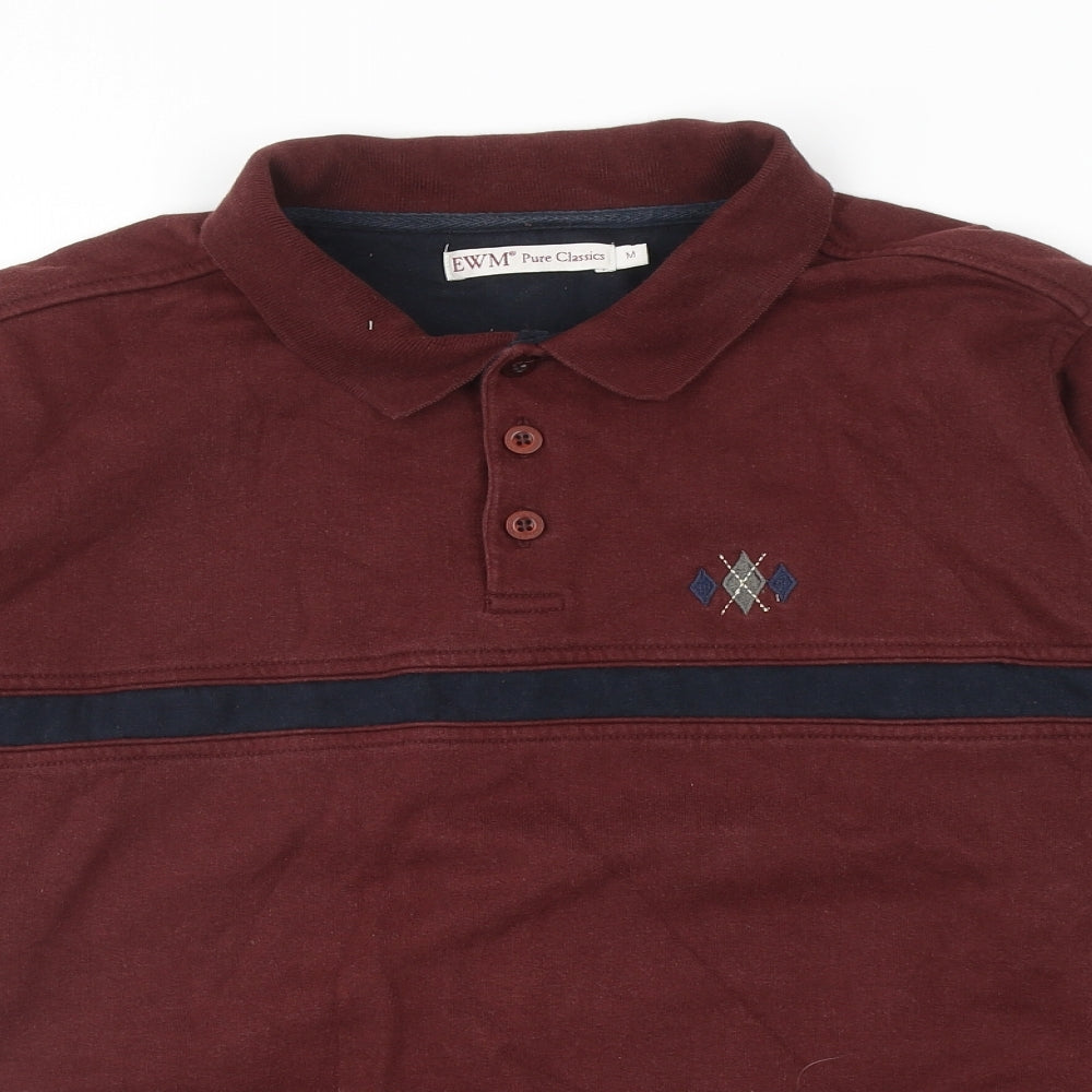 EWM Mens Red Cotton Pullover Sweatshirt Size M