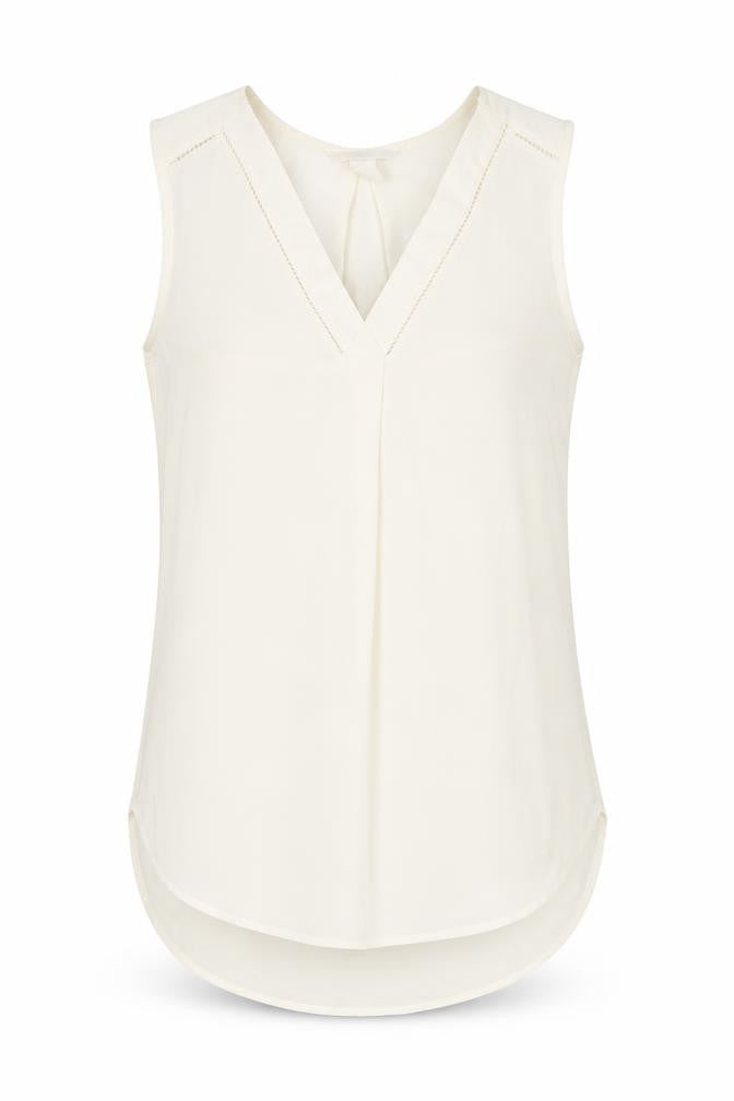H&M Womens Ivory Polyester Basic Blouse Size 8 V-Neck