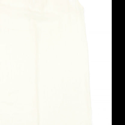 H&M Womens Ivory Polyester Basic Blouse Size 8 V-Neck