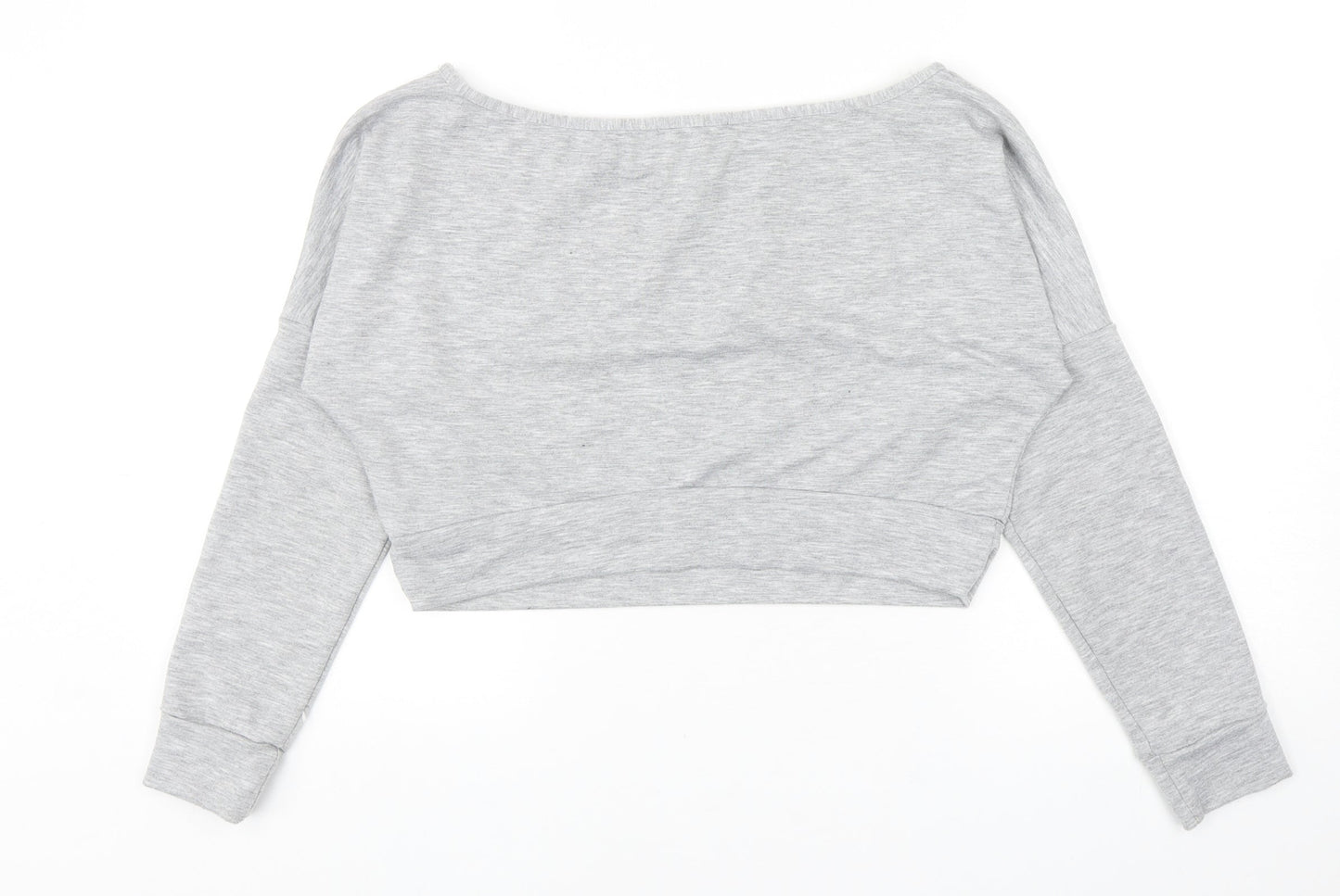 Select Womens Grey Polyester Pullover Sweatshirt Size M Pullover - Cropped