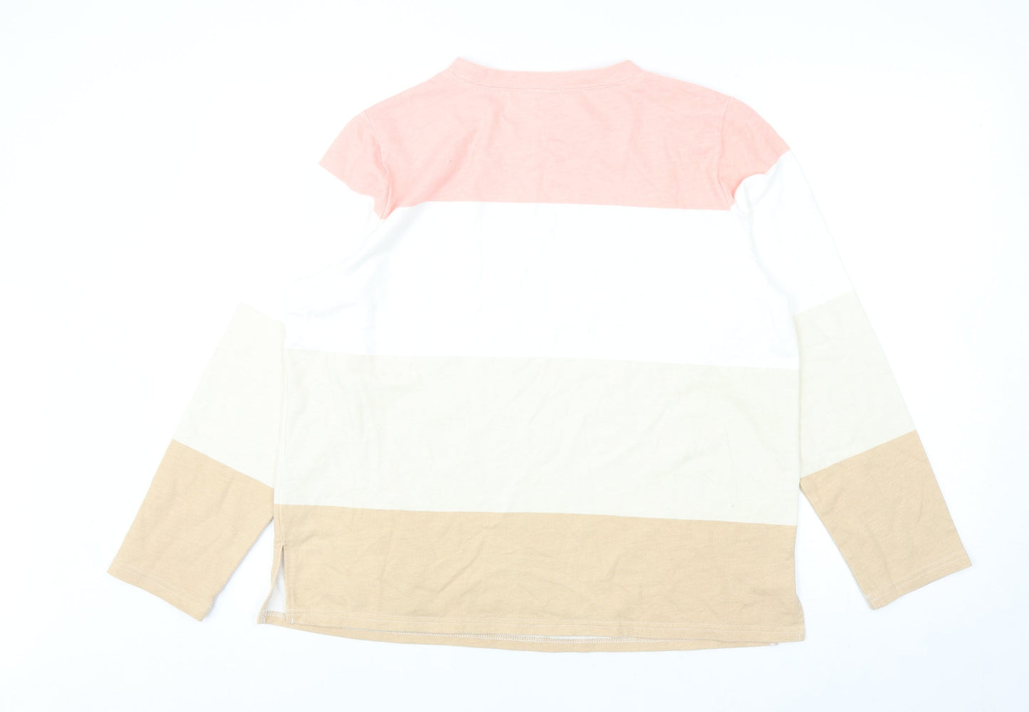 Damart Womens Multicoloured Colourblock Cotton Pullover Sweatshirt Size 14 Pullover