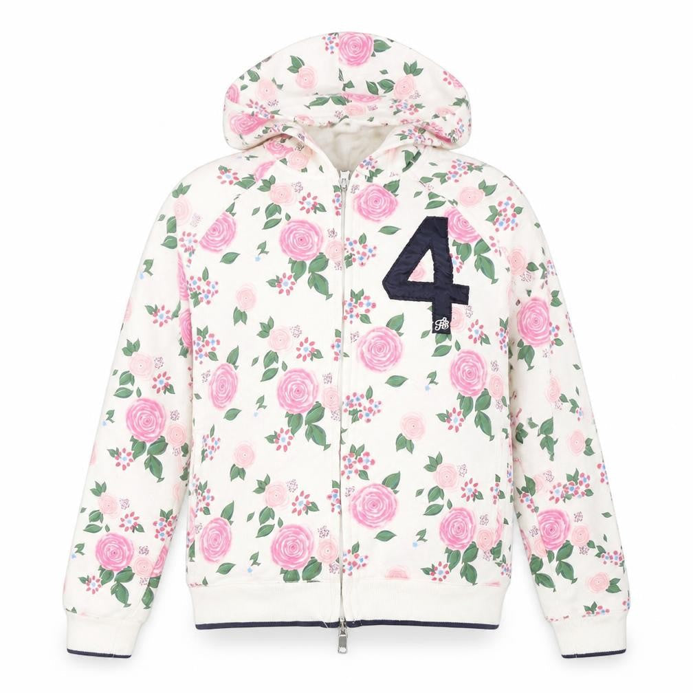 Fred's Campus Couture Girls Multicoloured Floral Cotton Full Zip Hoodie Size M Zip