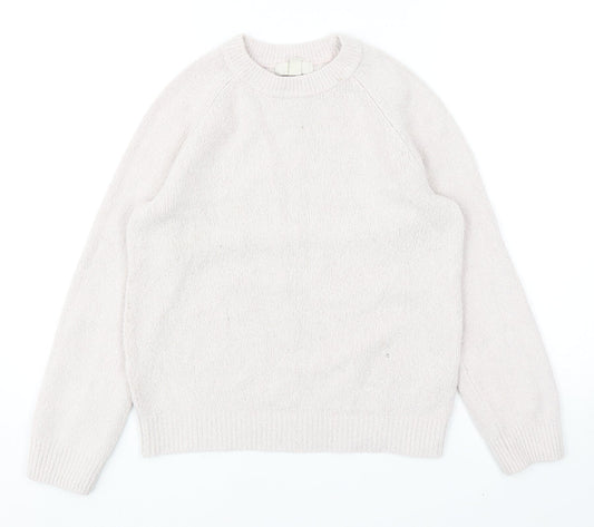 H&M Womens Pink Round Neck Cotton Pullover Jumper Size XS