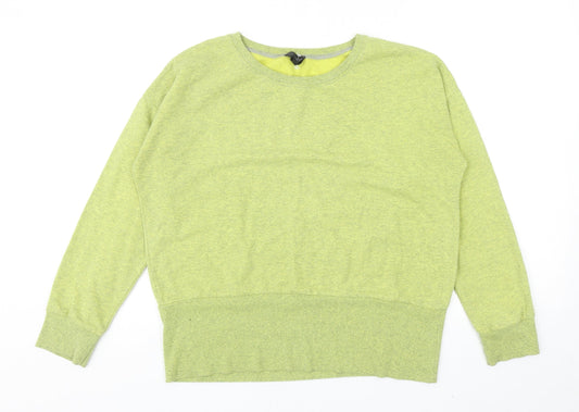 Topshop Womens Green Cotton Pullover Sweatshirt Size 8 Pullover
