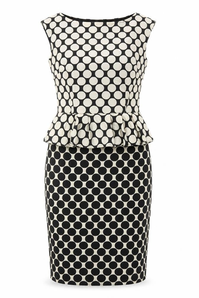 Dorothy Perkins Womens Black Geometric Polyester A-Line Size 12 Scoop Neck Pullover