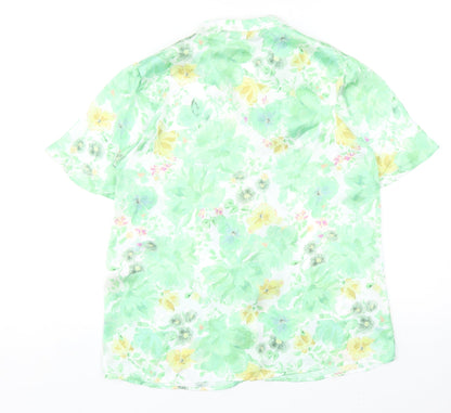 Zara Womens Multicoloured Floral Polyester Basic Blouse Size XS V-Neck